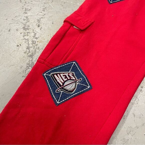 NBA Basketball Team Patch Red Sweatpants Size XL - Picture 3 of 10